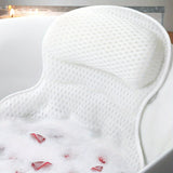 Ergonomic Bath Pillow – Neck Support, 6 Suction Cups & Breathable Mesh