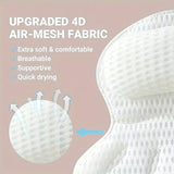 Ergonomic Bath Pillow – Neck Support, 6 Suction Cups & Breathable Mesh