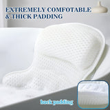 Ergonomic Bath Pillow – Neck Support, 6 Suction Cups & Breathable Mesh