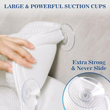 Ergonomic Bath Pillow – Neck Support, 6 Suction Cups & Breathable Mesh