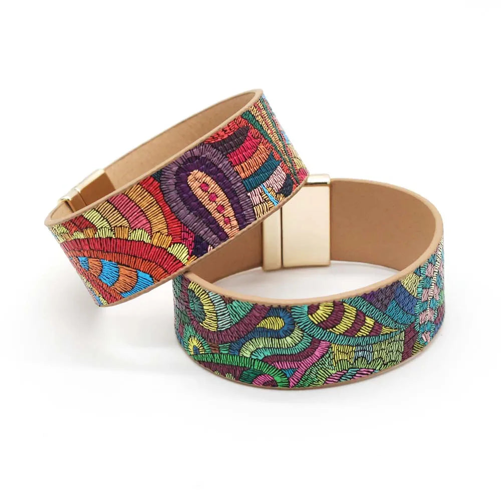 Handcrafted Ethnic Leather Wrap Bracelet for Women | Unique Bohemian Jewelry