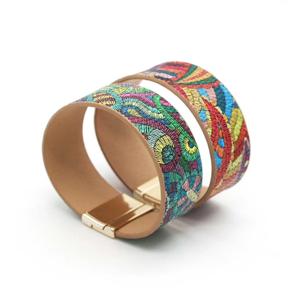 Handcrafted Ethnic Leather Wrap Bracelet for Women | Unique Bohemian Jewelry