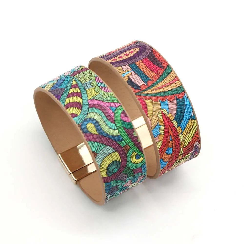 Handcrafted Ethnic Leather Wrap Bracelet for Women | Unique Bohemian Jewelry
