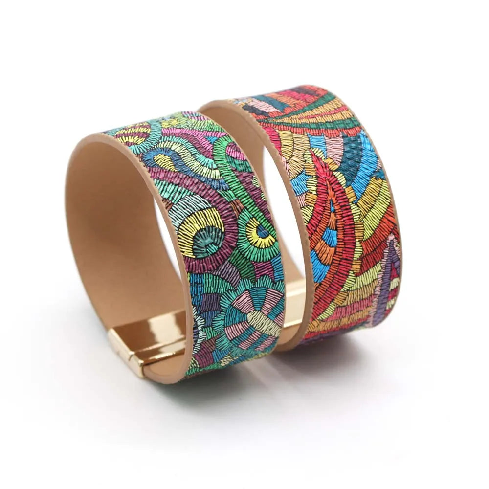 Handcrafted Ethnic Leather Wrap Bracelet for Women | Unique Bohemian Jewelry