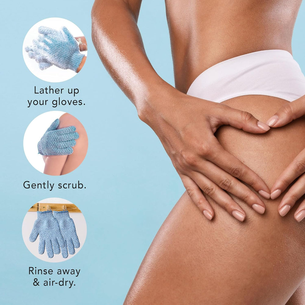 Exfoliating Bath Gloves - 2-Piece Set for Smooth Skin & Spa-Like Experience