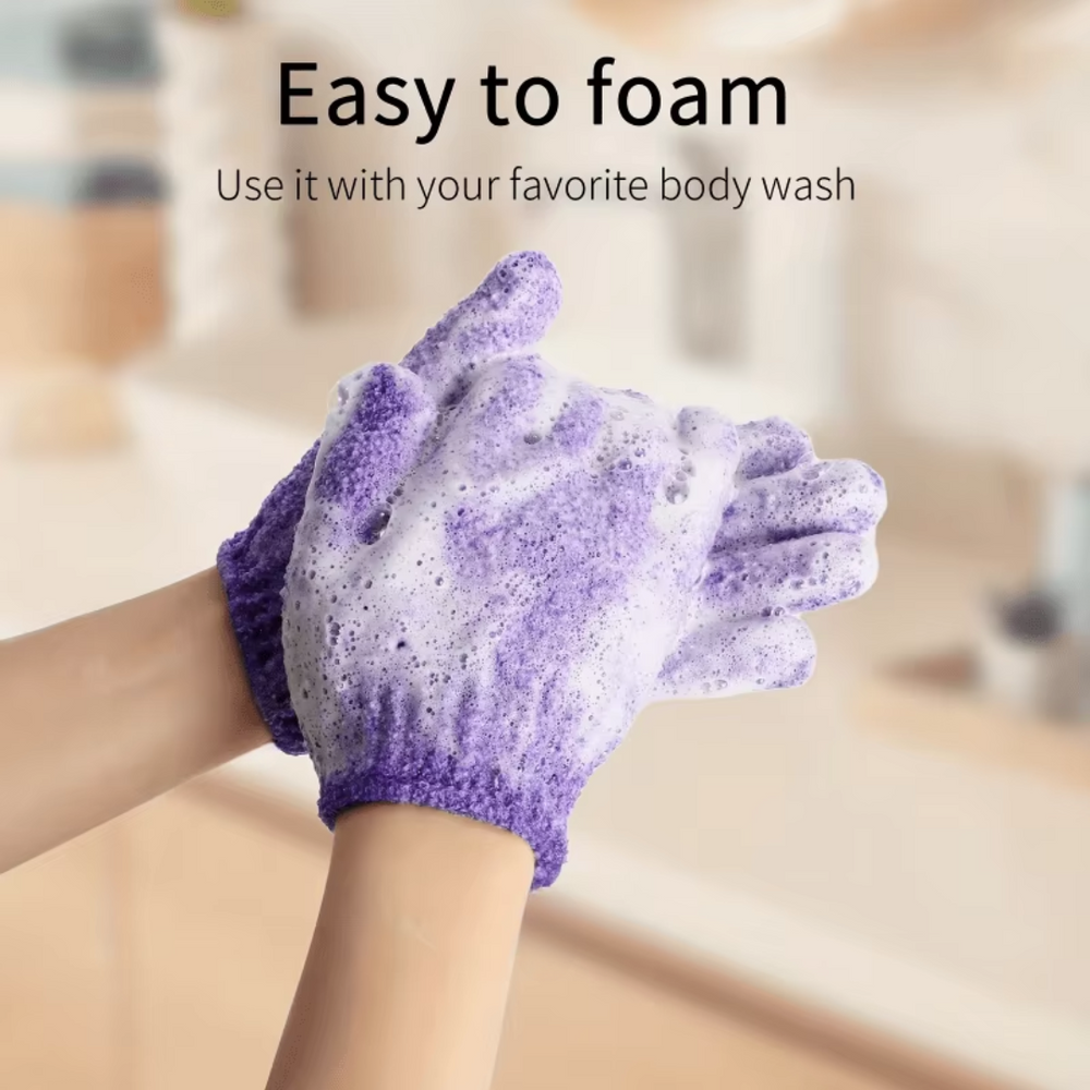 Exfoliating Bath Gloves - 2-Piece Set for Smooth Skin & Spa-Like Experience