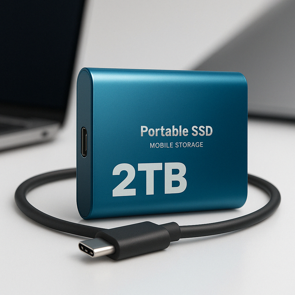 Portable SSD External Hard Drive – 2TB Capacity, USB-C Connectivity & Mobile Storage