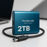 Portable SSD External Hard Drive – 2TB Capacity, USB-C Connectivity & Mobile Storage