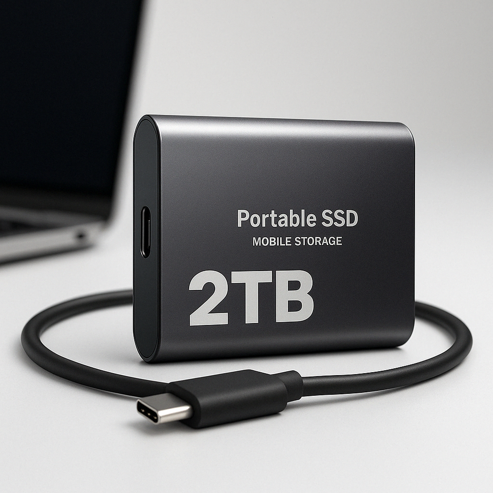 Portable SSD External Hard Drive – 2TB Capacity, USB-C Connectivity & Mobile Storage