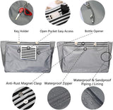 CoastCarry Beach Bag - Black and White Stripes Detail