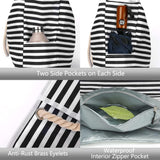 CoastCarry Beach Bag - Black and White Stripes Detail