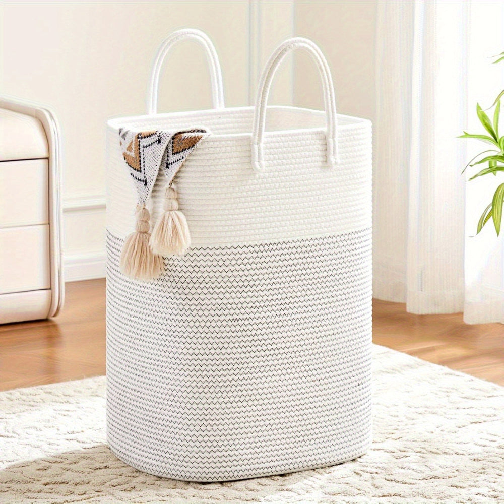 Extra Large Durable Woven Laundry Basket - Spacious & Practical Storage Solution for All Your Laundry Needs