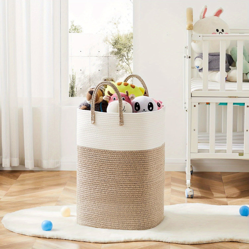 Extra Large Durable Woven Laundry Basket - Spacious & Practical Storage Solution for All Your Laundry Needs