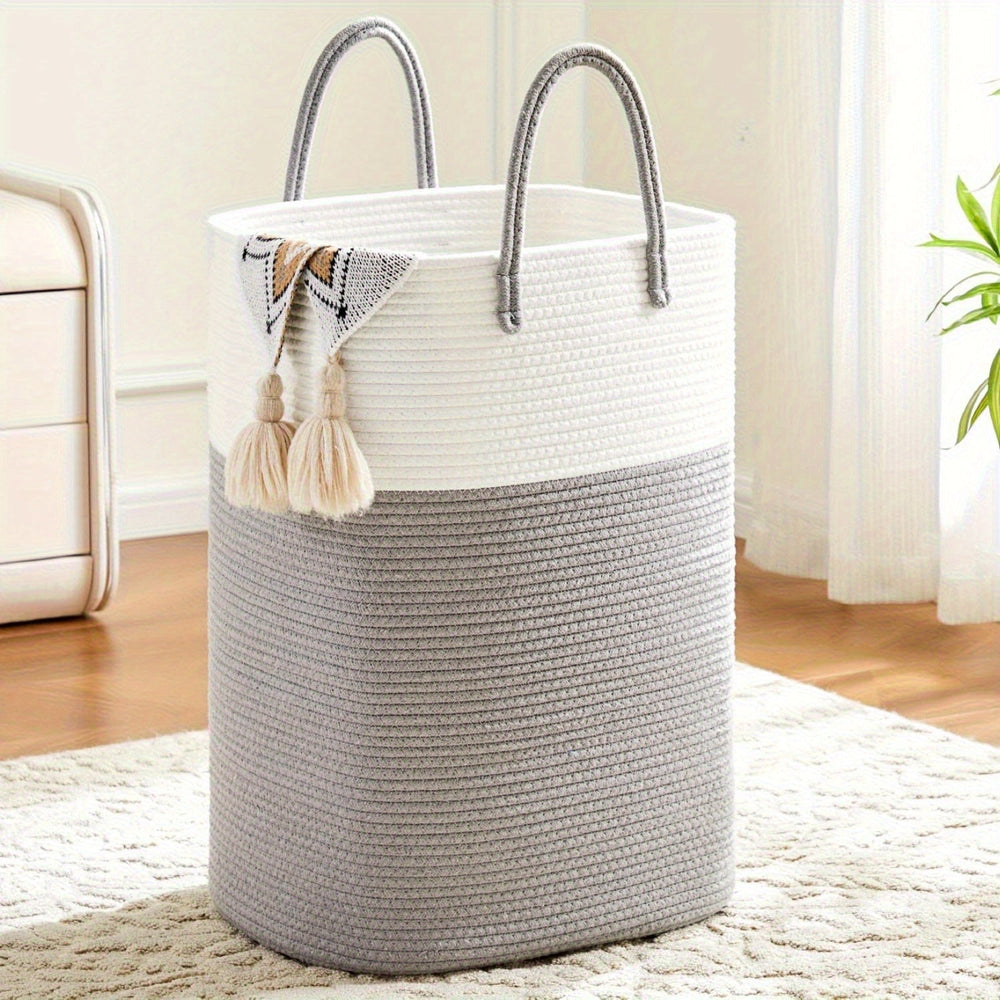 Extra Large Durable Woven Laundry Basket - Spacious & Practical Storage Solution for All Your Laundry Needs