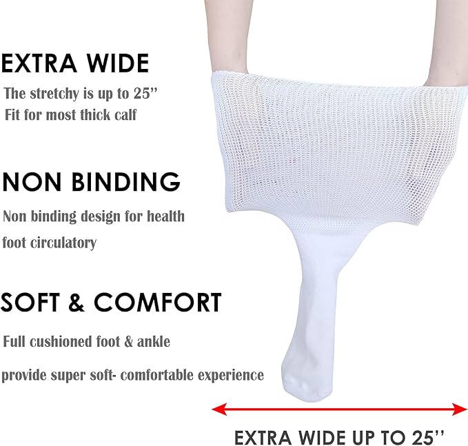 VitalSox Extra Wide Diabetic & Lymphedema Compression Socks for Ultimate Comfort and Support