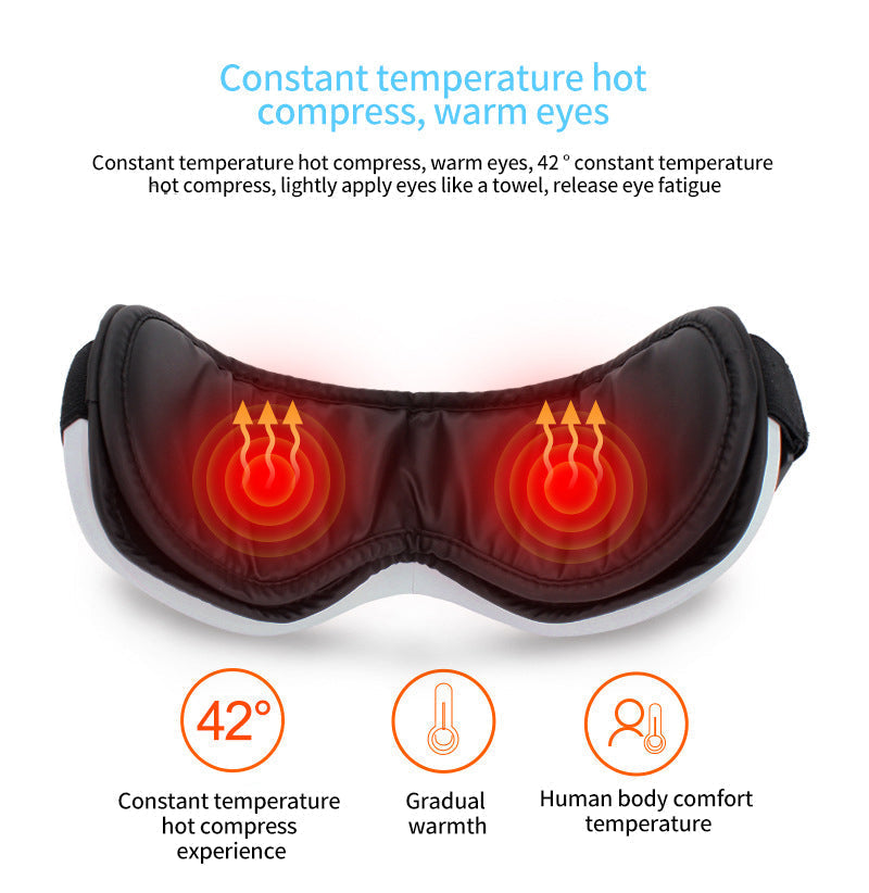 Bluetooth Eye Massage Device - Air Pressure, Vibration & Warm Compression for Relaxation & Stress Relief