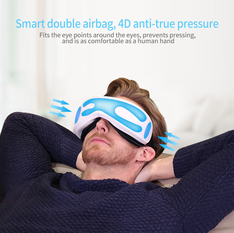 Bluetooth Eye Massage Device - Air Pressure, Vibration & Warm Compression for Relaxation & Stress Relief