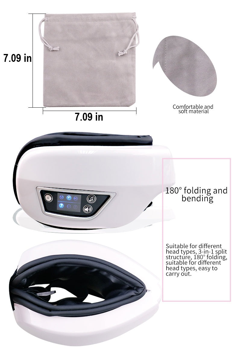 Bluetooth Eye Massage Device - Air Pressure, Vibration & Warm Compression for Relaxation & Stress Relief