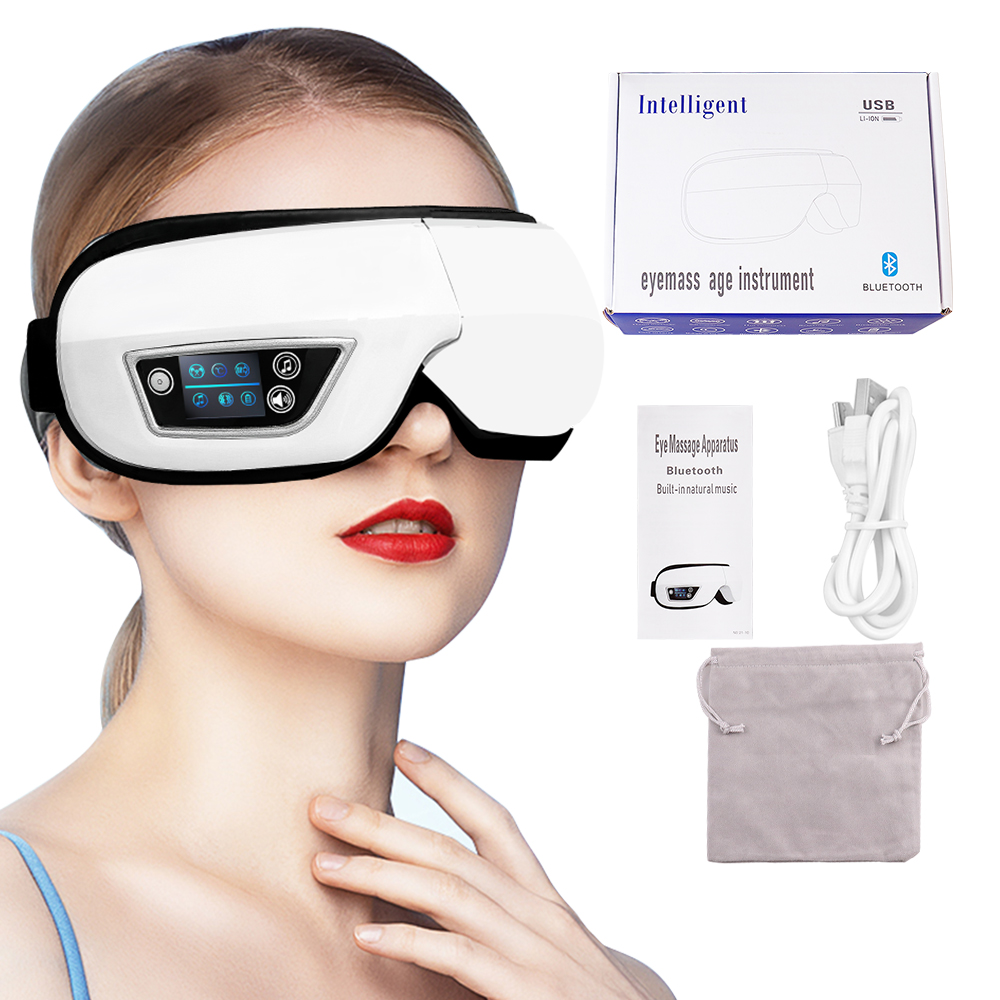 Bluetooth Eye Massage Device - Air Pressure, Vibration & Warm Compression for Relaxation & Stress Relief