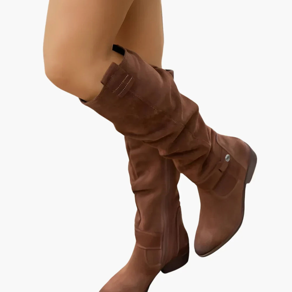 Women's tailored knee-high boots, view 2
