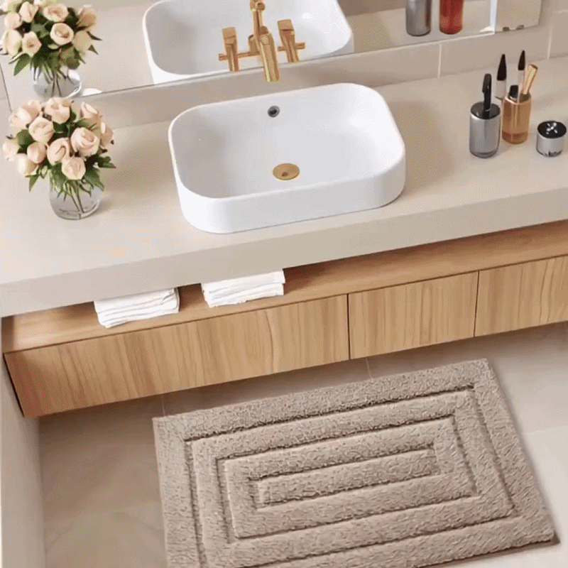 Non-Slip Microfiber Bath Rug – Double-Frame Design, Absorbent & Machine-Washable