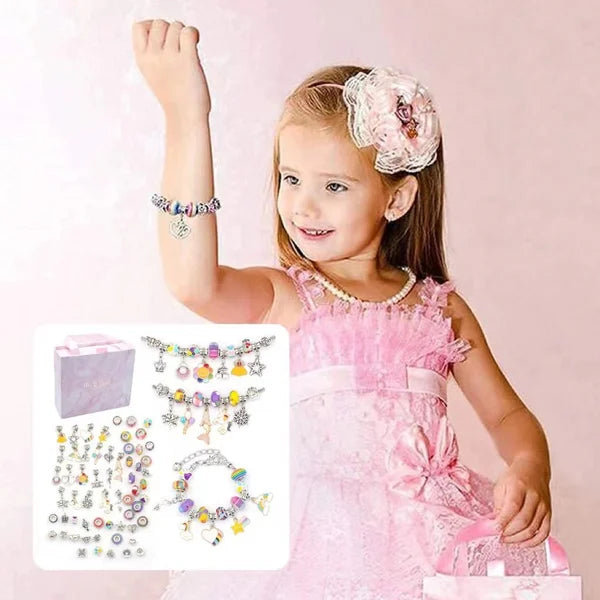 Kids Jewelry Making Kit – 100+ Beads, Charms & Adjustable Chains