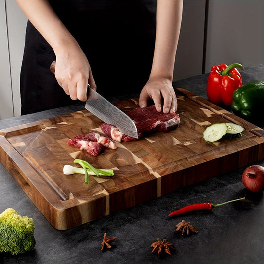 Acacia Wood Cutting Board – Durable End Grain, Kitchen Chopping Block