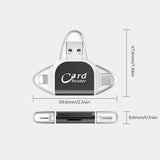 4-in-1 Memory Card Reader – USB, USB-C, Micro-USB & Lightning, SD & MicroSD