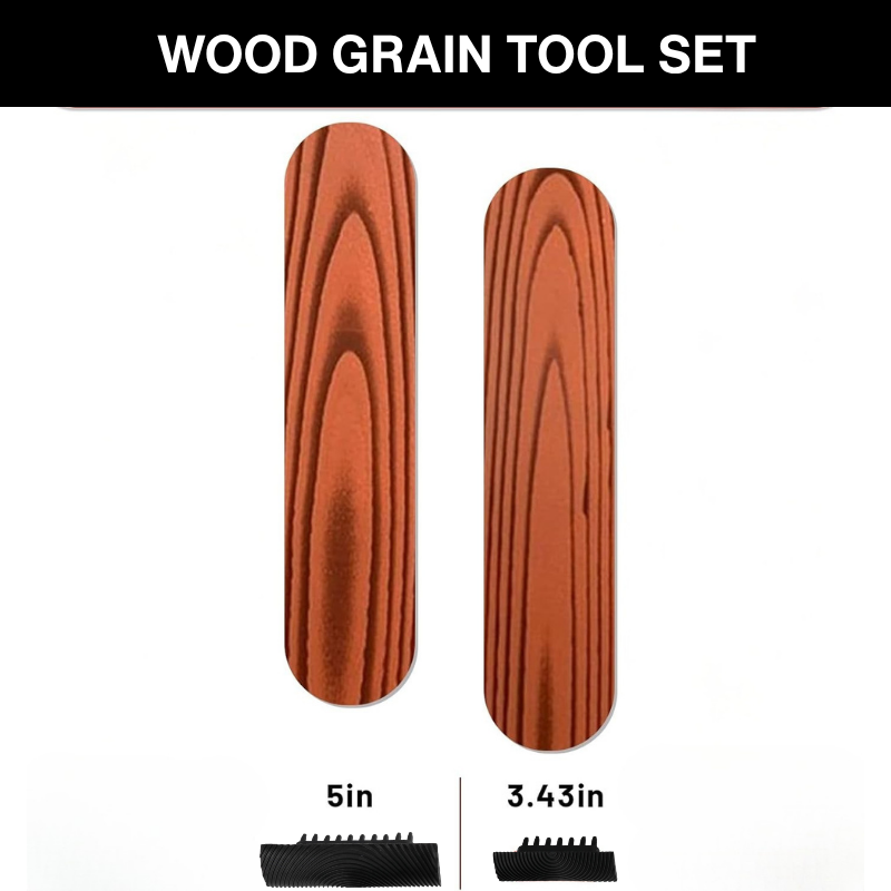 Wood Grain Painting Roller Set – 2-Piece Rubber, Fine & Coarse Grain Tools