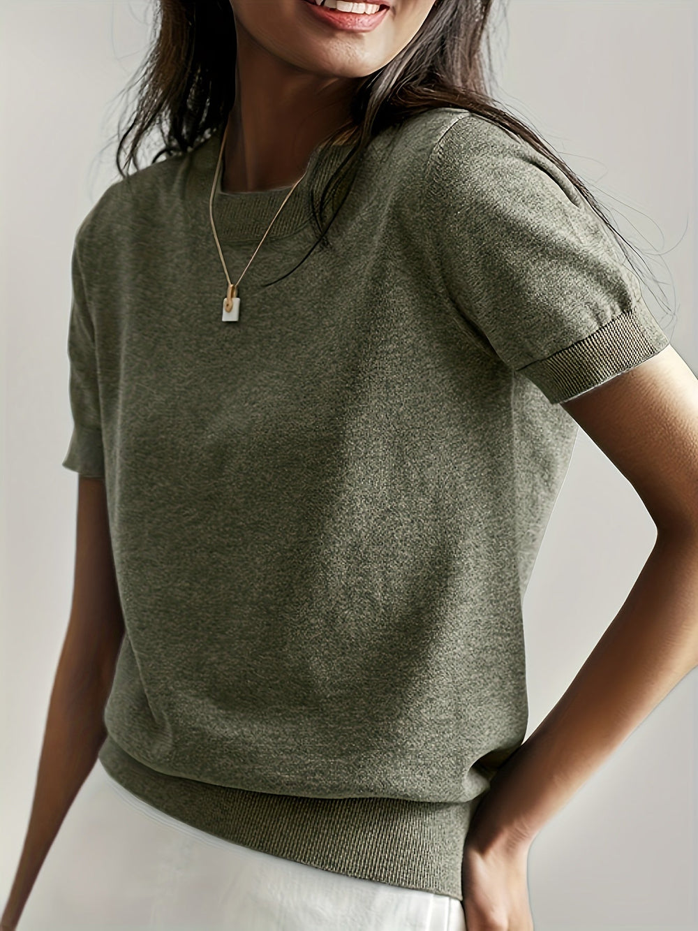 Enhanced Product Title: Leah™ Casual Short Sleeve Top for Women - Stylish and Comfortable Everyday Wear

This optimized title includes relevant keywords for better visibility on Google Shopping while maintaining clarity and appeal for potential customers.