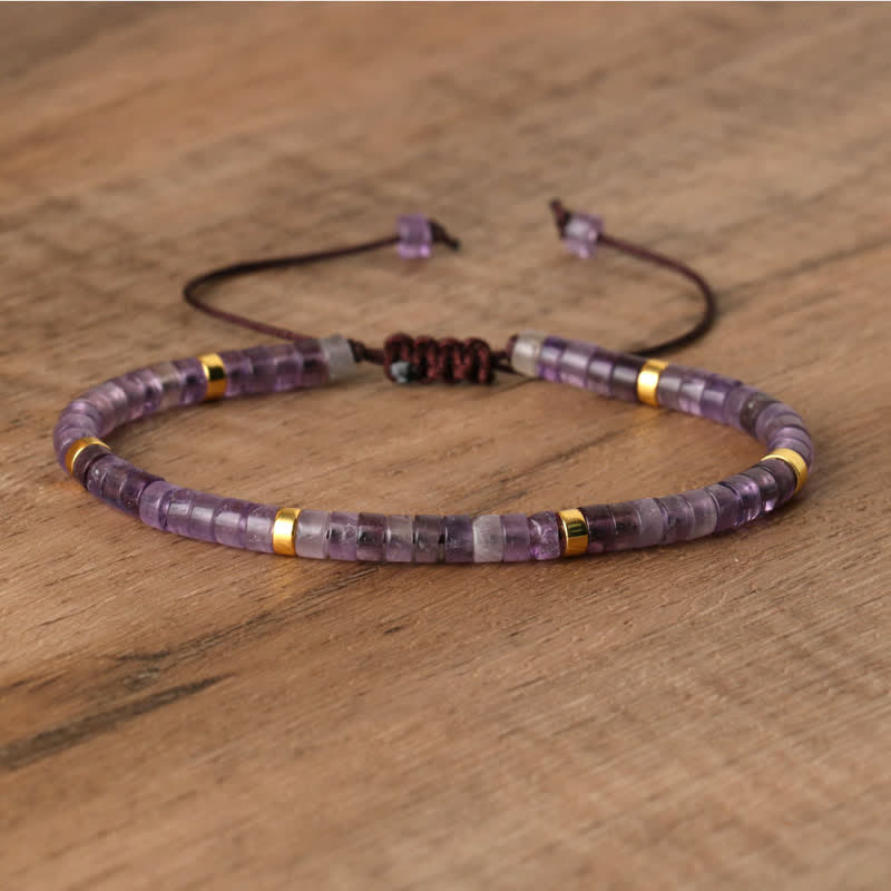 Seraphina – Braided Bracelet with 2.4mm Natural Stone Beads