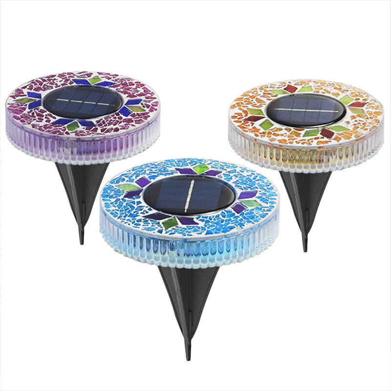 Solar Gartenleuchten Mosaik-Design – 6 LEDs, bis zu 10 Stunden
