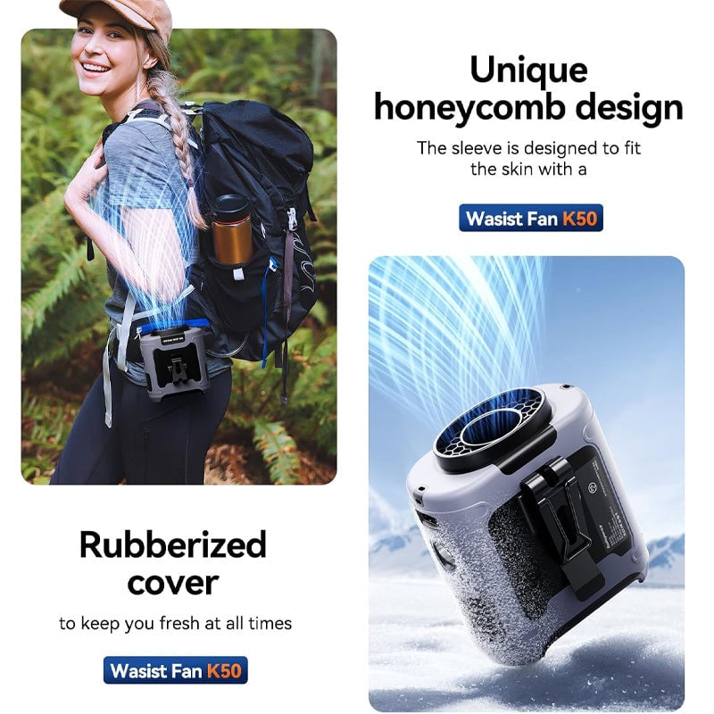 Hands-Free Belt Clip Fan – 6000mAh Rechargeable, 5 Speeds & 12-Hour Runtime