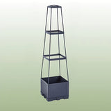 Self-Watering Planter Box with Trellis – Weatherproof, Drainage, Anthracite