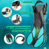 Adjustable Snorkel Fins – Short Blade, Open-Heel, Unisex S/M & L/XL