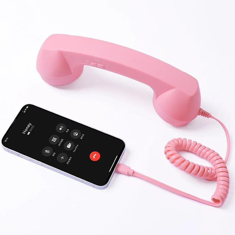 Retro Phone Handset – Ergonomic ABS, USB Plug & Play & Built-in Controls
