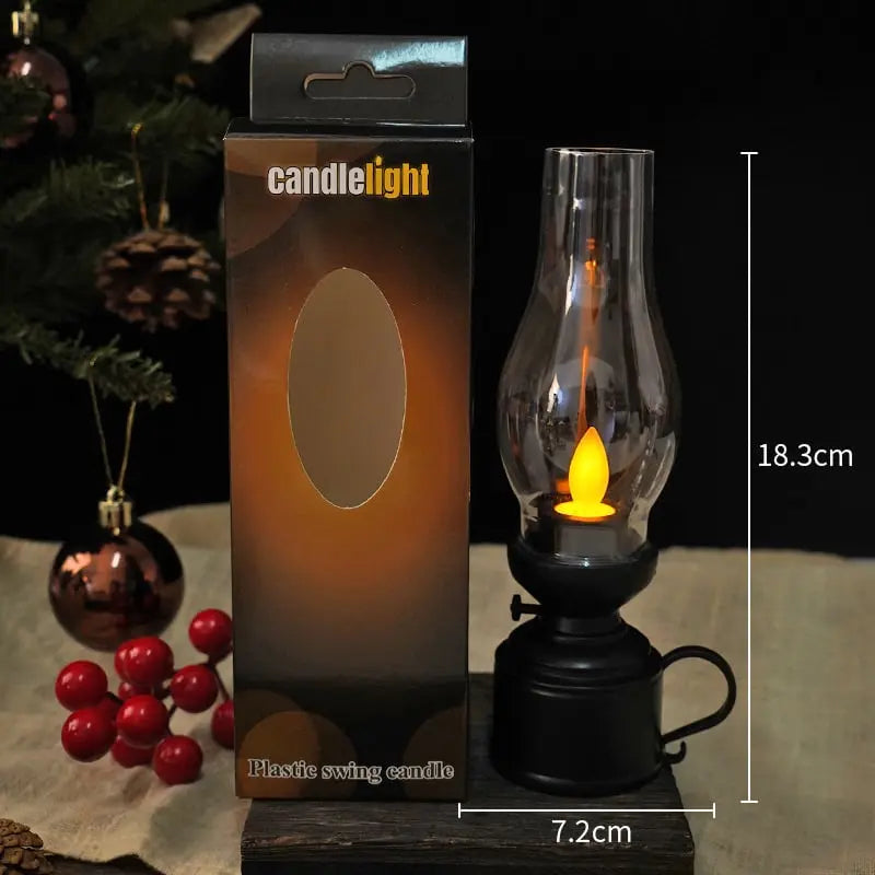LED Flame Lantern – Battery-Powered, Flameless Flicker & 18.3cm Portable
