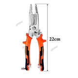 10-in-1 Wire Stripper Pliers – Alloy Steel, Ergonomic PVC Grip & Strap Cutter