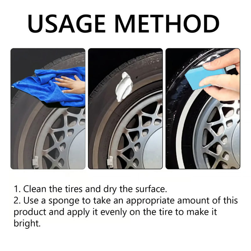 Tire Shine Wax – 100g, Long-Lasting UV Protection & Deep Black Gloss
