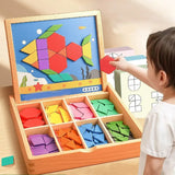 Magnetisches Holz-Puzzle mit geometrischen Formen