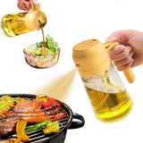 2-in-1 Glass Oil Sprayer – 470ml Spray & Pour, BPA-Free & Dishwasher Safe