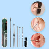 Stainless Steel Ear Cleaning Set – 6 Tools, Reusable & Storage Case