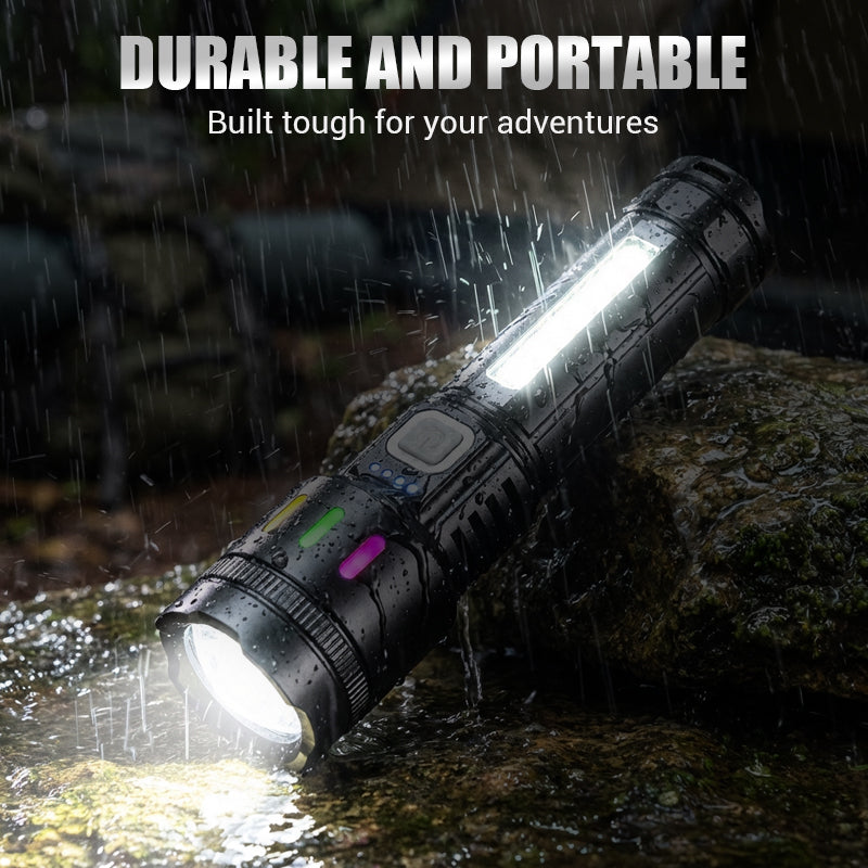 LED Flashlight – Rechargeable USB-C, Zoom Beam up to 600m & IPX4 Waterproof