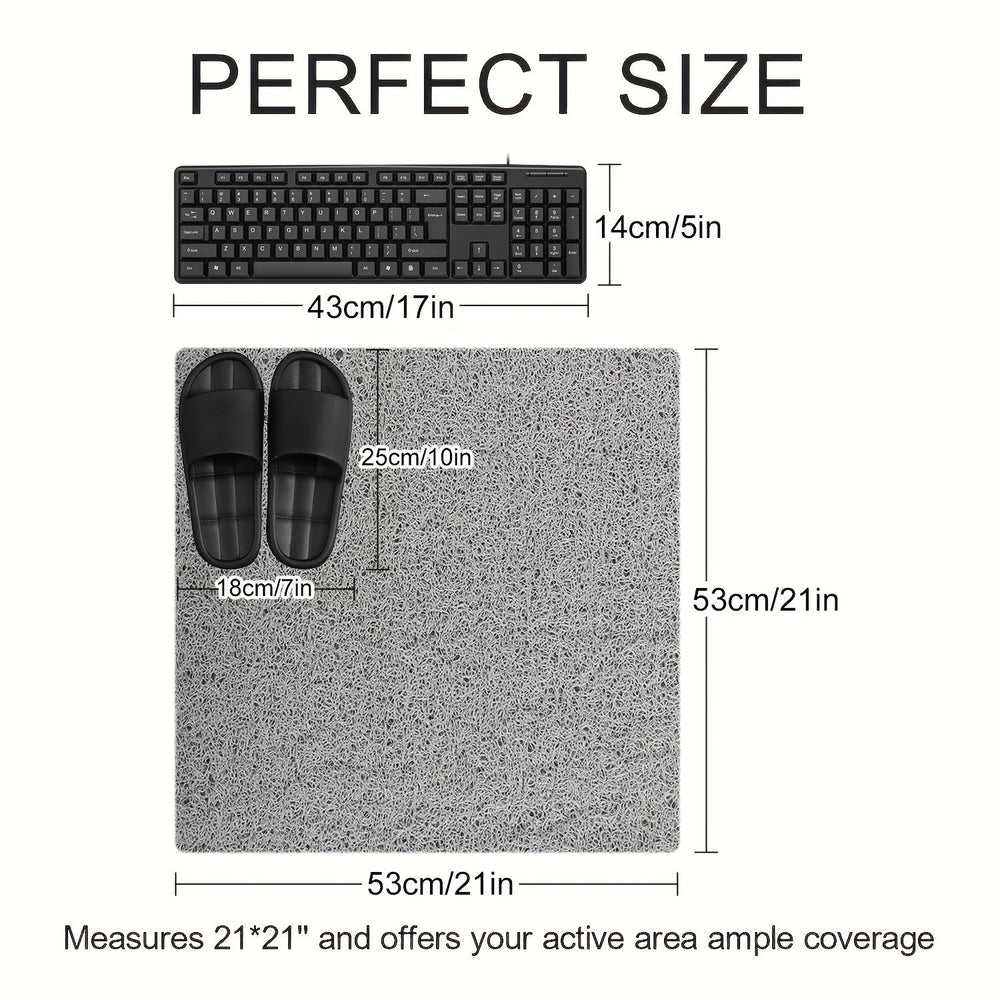 Non-Slip Loofah Shower Mat – Quick-Drying PVC, 53×53cm & 2200 g/m² Density