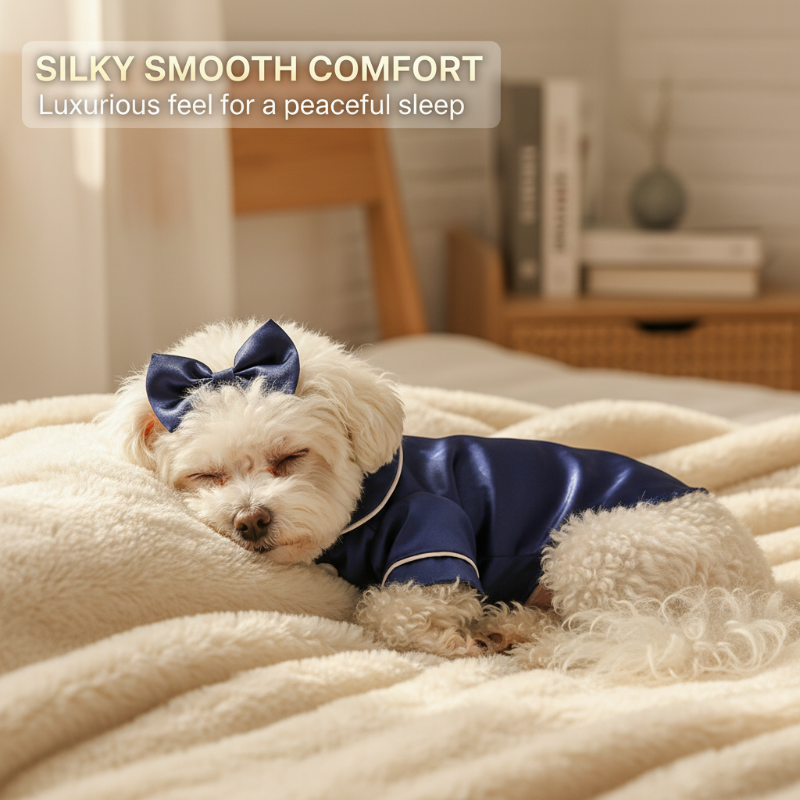 Pet Pajamas – Satin-Finish Acrylic, Snap Buttons & Sizes XS–XL for Dogs & Cats
