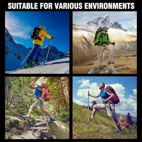 Adjustable Aluminum Trekking Pole – Built-In Survival Kit, EVA Grip & Extends to 105.9cm