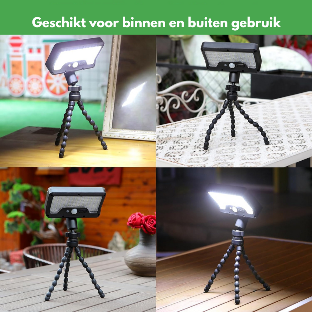 Solar Motion Sensor Security Light – IP65 Waterproof, Flexible Tripod & 360° Rotating Head