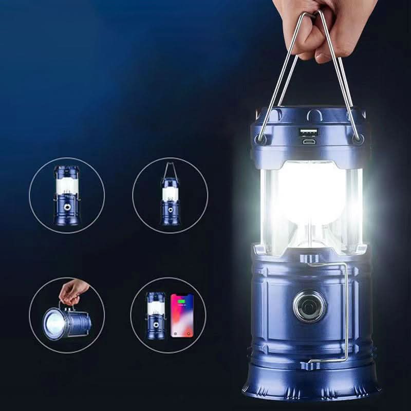 Solar LED Camping Lantern – USB Power Bank, Telescopic & Rechargeable