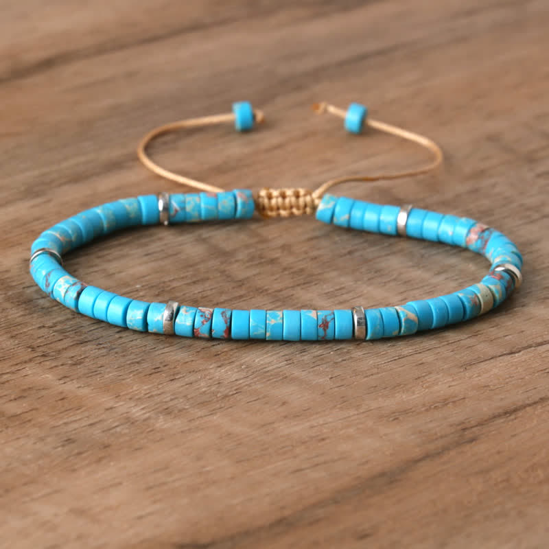 Seraphina – Braided Bracelet with 2.4mm Natural Stone Beads