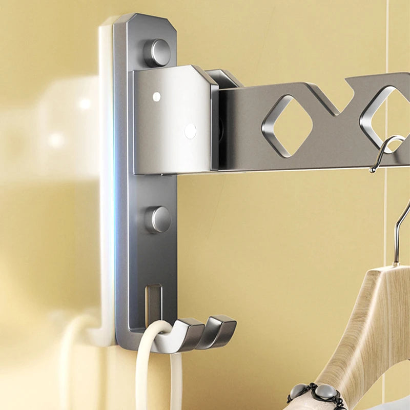 Folding Wall-Mounted Drying Rack – Aluminum, 180° Swivel & Space-Saving